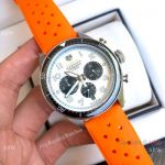 Copy Tag Heuer Autavia Flyback Chronograph Watches Orange Rubber Strap